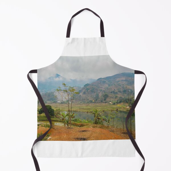Item preview, A mountain and rice paddy landscape in Sapa, Vietnam, on a winters morning designed and sold by SnapTPhotograph.