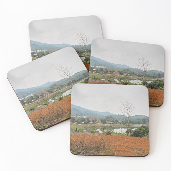 Item preview, A dull, misty morning, on a rice paddy in Sapa Vietnam, with a lake. designed and sold by SnapTPhotograph.