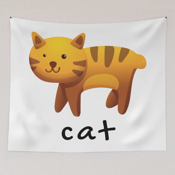 Item preview, Funny, cute, cat, cartoon, illustration, handwritten, cursive text. designed and sold by JellyBeenzz.