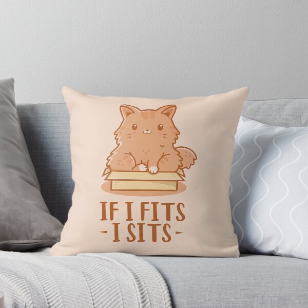Item preview, If I fit I sit cute fluffy cat in a tiny box  designed and sold by crealizable.
