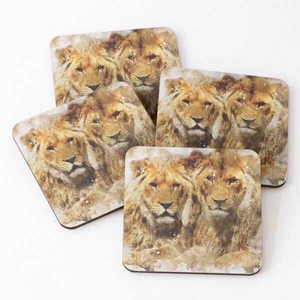Item preview, Lion watercolour digital portrait designed and sold by Gerald Waters.