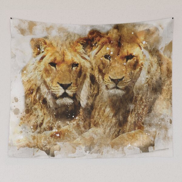 Item preview, Lion watercolour digital portrait designed and sold by Gerald Waters.
