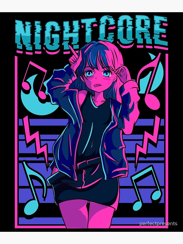 Nightcore Japanese Music Anime Aesthetic Manga EDM Poster