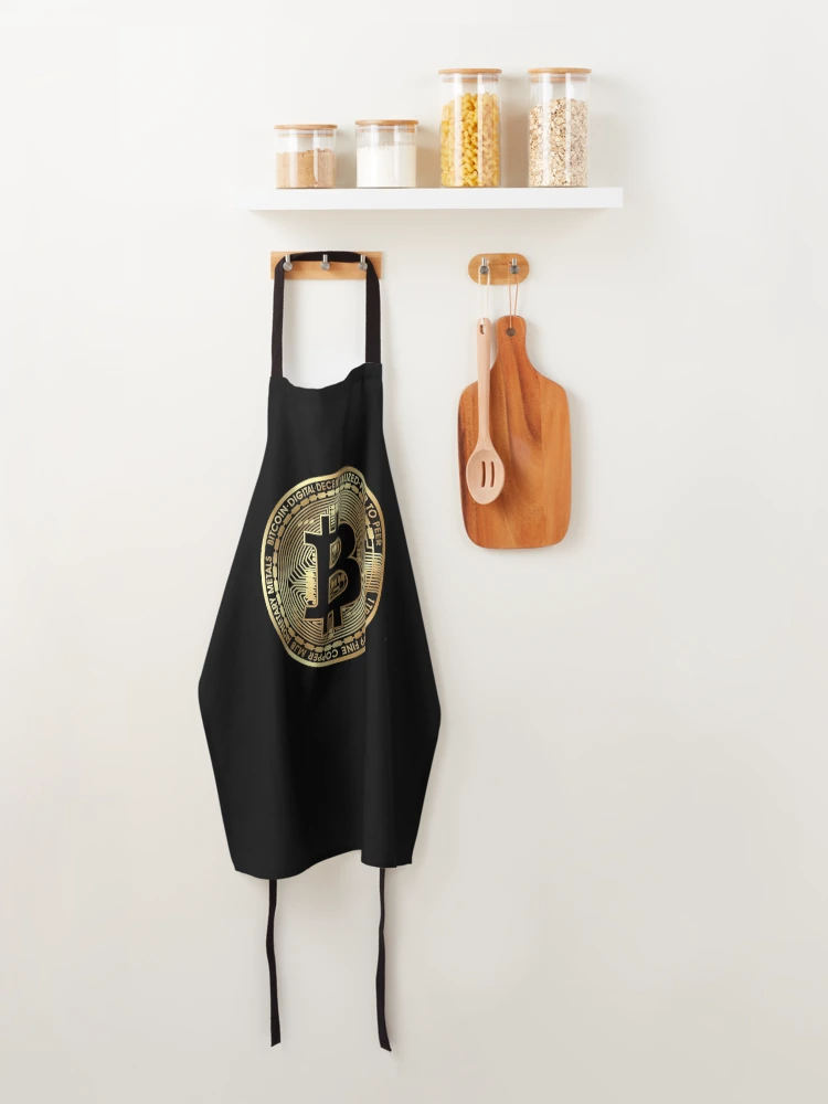 Thumbnail 4 of 6, Apron, Bitcoin Logo designed and sold by ThreadsNouveau.