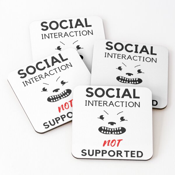 Item preview, Copy of  Social interaction not supported sarcastic quote t shirt [SNS48] designed and sold by HIPNOTIZAR  CRAFTS.