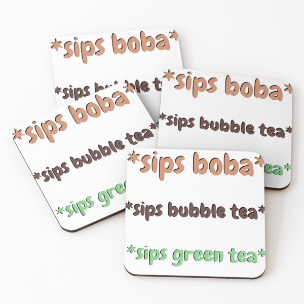 Item preview, green tea boba and taro and milk tea designed and sold by JocelynCrafts.