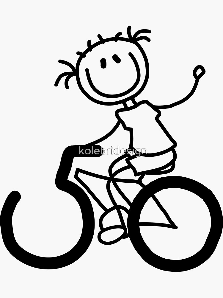 Sticker avec l'œuvre « Cycliste 50e anniversaire (style bande dessinée) »  de l'artiste kolebridesign | Redbubble, image size:750x1000
