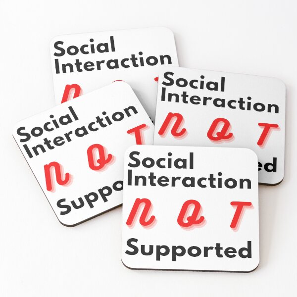 Item preview, Copy of  Social interaction not supported sarcastic quote t shirt [SNS14] designed and sold by HIPNOTIZAR  CRAFTS.