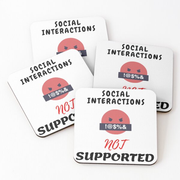 Item preview, Copy of  Social interaction not supported sarcastic quote t shirt [SNS12] designed and sold by HIPNOTIZAR  CRAFTS.