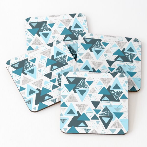 Item preview, Abstract geometrical triagle pattern blue designed and sold by PurrfectCorner.