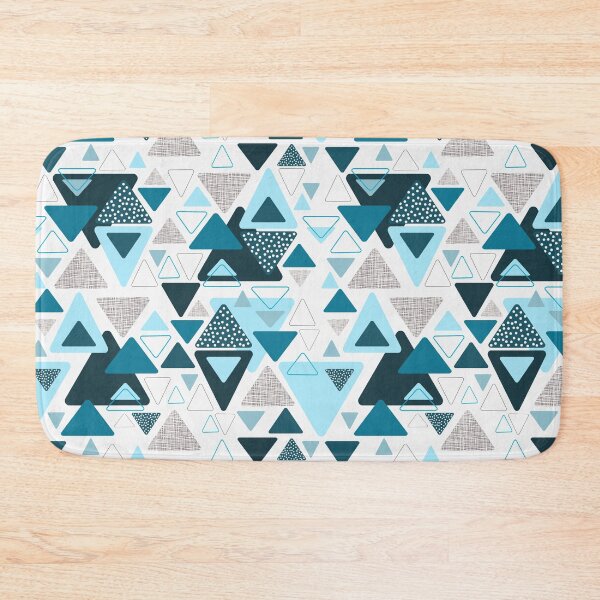 Item preview, Abstract geometrical triagle pattern blue designed and sold by PurrfectCorner.