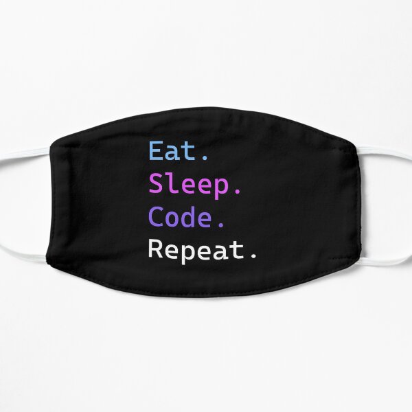 Eat Sleep Code Repeat Vaporwave Themed Flat Mask