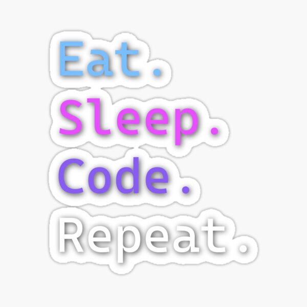 Eat Sleep Code Repeat Vaporwave Themed Sticker