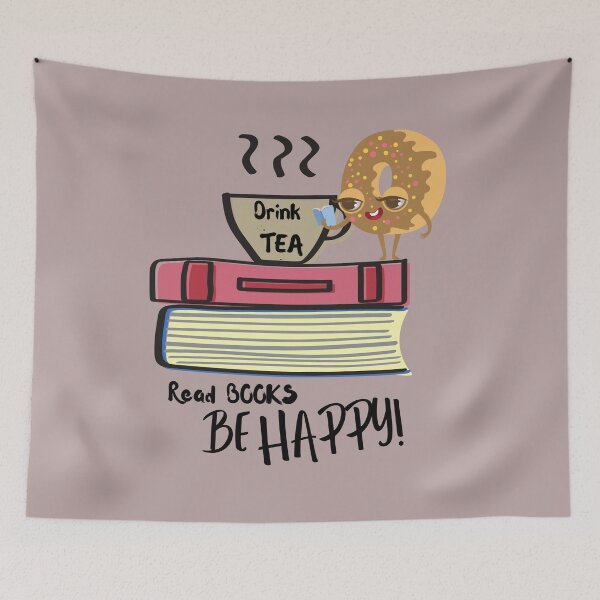 Item preview, DRINK TEA READ BOOKS BE HAPPY designed and sold by Nancyanna.
