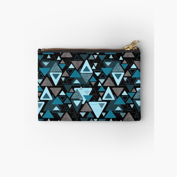 Item preview, Abstract geometrical triagle surface pattern blue black designed and sold by PurrfectCorner.