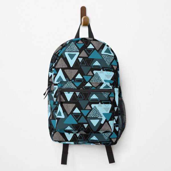 Item preview, Abstract geometrical triagle surface pattern blue black designed and sold by PurrfectCorner.