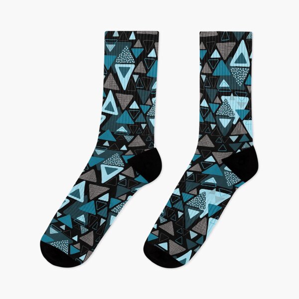 Item preview, Abstract geometrical triagle surface pattern blue black designed and sold by PurrfectCorner.
