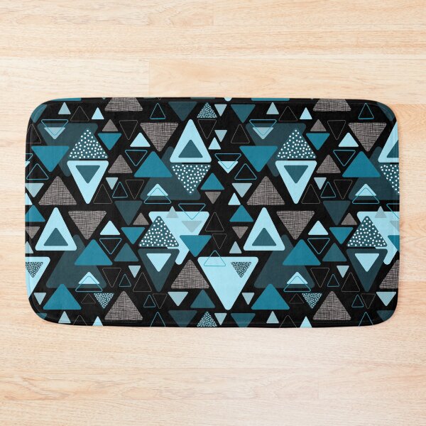 Item preview, Abstract geometrical triagle surface pattern blue black designed and sold by PurrfectCorner.