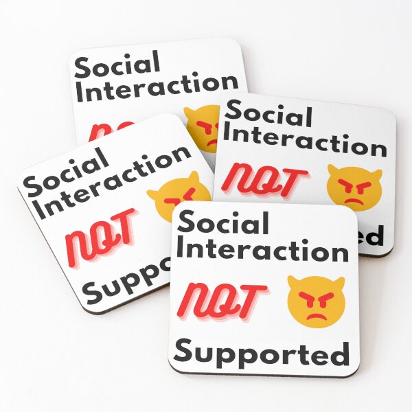 Item preview, Copy of Copy of  Social interaction not supported sarcastic quote t shirt [SNS18] designed and sold by HIPNOTIZAR  CRAFTS.