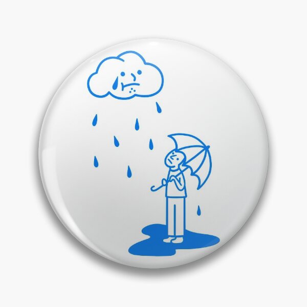 Item preview, man holding an umbrella under rainy cloud  designed and sold by commondreamer.