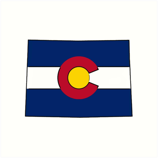 Colorado Flag State Shape Outline Art Print By Artisticattitud