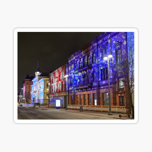 Tampere Keskustori lights Sticker
