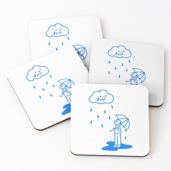 Artikelvorschau, Mann hält einen Regenschirm unter regnerischer Wolke entworfen und verkauft von commondreamer.