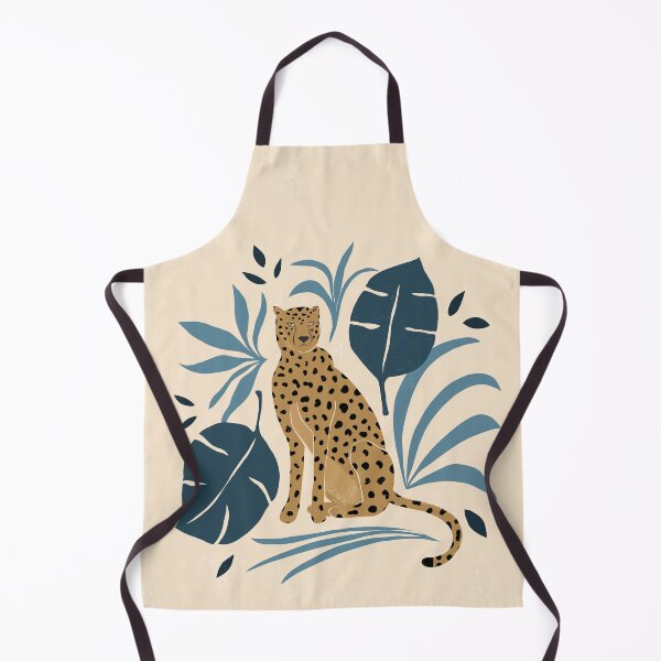Item preview, Orange Cheetah with Blue Surrounding Leaves designed and sold by rayvivienne.
