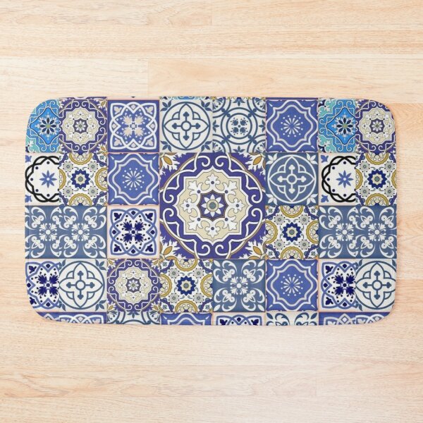 Item preview, Blue Moroccan tile pattern designed and sold by astrunb5.