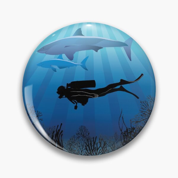 Item preview, Shark Diving Deep Water Sea Life designed and sold by TheInkElephant.