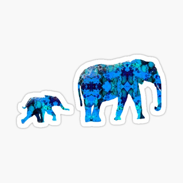 Inkblot Elephants Sticker