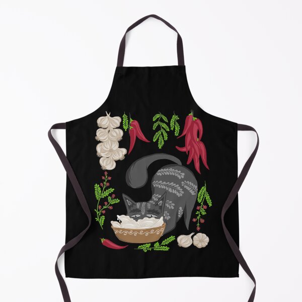 Vista previa del artículo con la obra «Cat & Vareniki - Divertido regalo de comida ucraniana vintage estilo Vyshyvanka ucraniano», diseñado y vendido por r-silver.