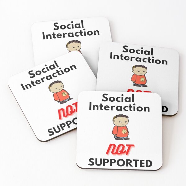 Item preview, Social interaction not supported sarcastic quote t shirt [SNS25] designed and sold by HIPNOTIZAR  CRAFTS.