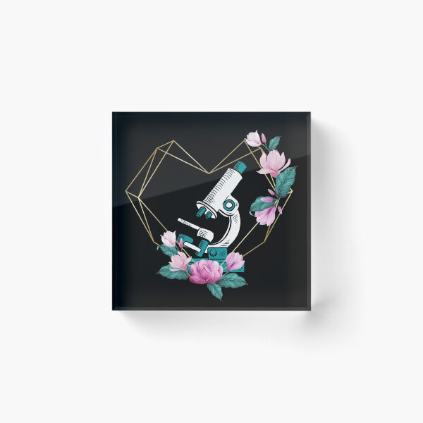 Item preview, WATERCOLOR FLORAL HEART FRAME MICROSCOPE MEDICAL LABORATORY SCIENCE designed and sold by Hippiesole.