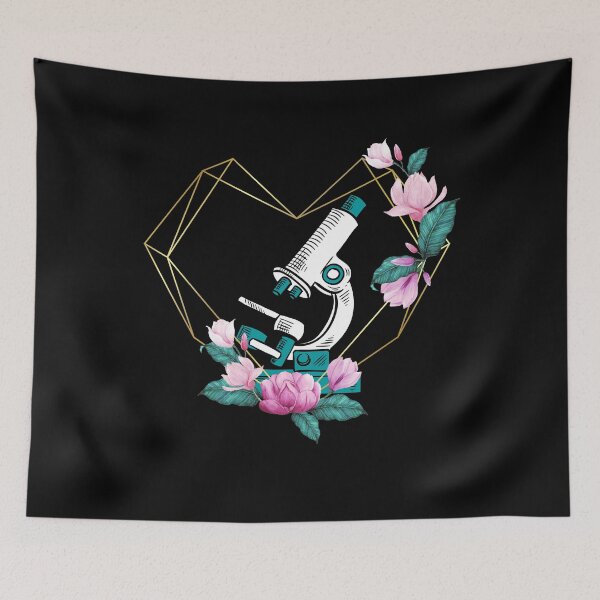 Item preview, WATERCOLOR FLORAL HEART FRAME MICROSCOPE MEDICAL LABORATORY SCIENCE designed and sold by Hippiesole.