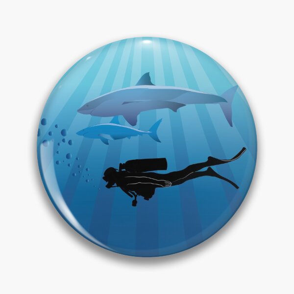 Item preview, Shark Diving Deep Water Sea Life Square designed and sold by TheInkElephant.