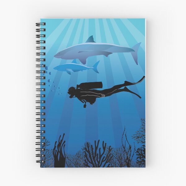 Item preview, Shark Diving Deep Water Sea Life Square designed and sold by TheInkElephant.