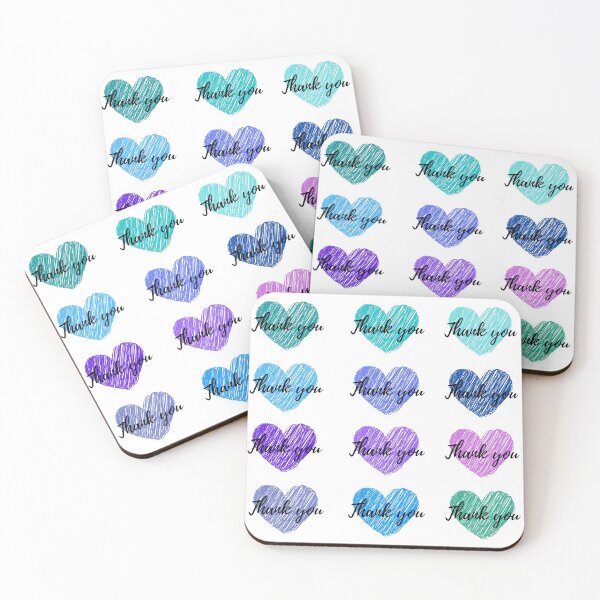 Item preview, 'Thank you' pattern and sticker - blue and black edition designed and sold by InyasArt.