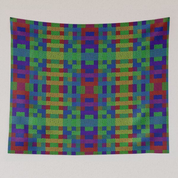 Item preview, Unique Retro Pixel Red Yellow Green Blue Purple Multicolored Rainbow Computer Glitch Graffiti Art Designs Camouflage Repeating Classic Vintage Patterns designed and sold by TeachUrb.
