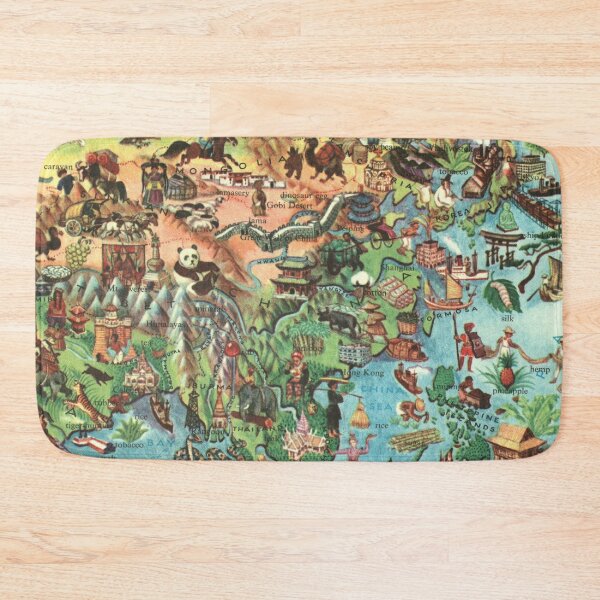 Item preview, Illustrated Asia - Vintage Retro Childrens Map  designed and sold by elevens.