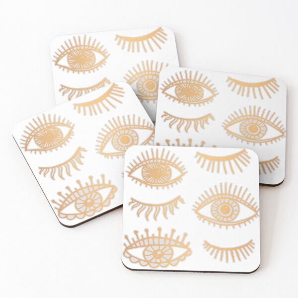 Item preview, Evil Eyes White and Gold designed and sold by Julie Erin Designs.