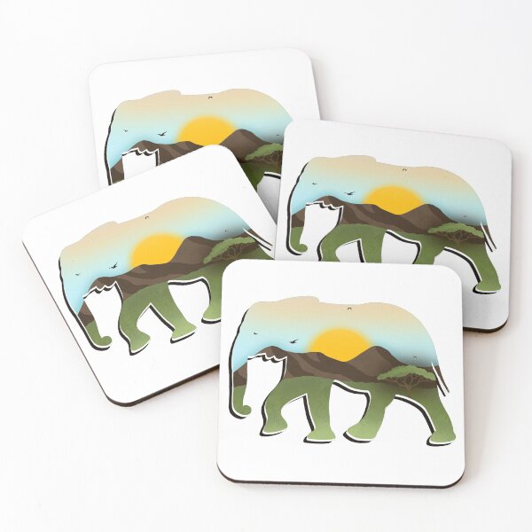 Item preview, Elephant Silhouette; Savana Mountain Scene; Baobab Tree designed and sold by Mai Designs.