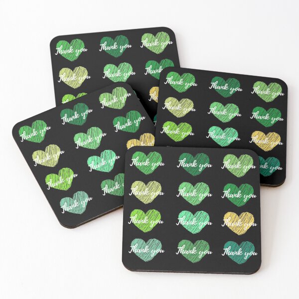 Item preview, Thank you pattern and sticker - green and white edition designed and sold by InyasArt.