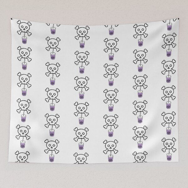 Item preview, Cute Skull Drinking Boba Milk Tea designed and sold by bobalogy.