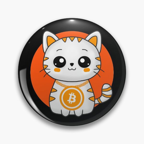 Item preview, Kawaii Bitcoin Cat HODL Crypto Coin Orange Sunset designed and sold by ThreadsNouveau.
