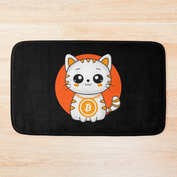 Item preview, Kawaii Bitcoin Cat HODL Crypto Coin Orange Sunset designed and sold by ThreadsNouveau.