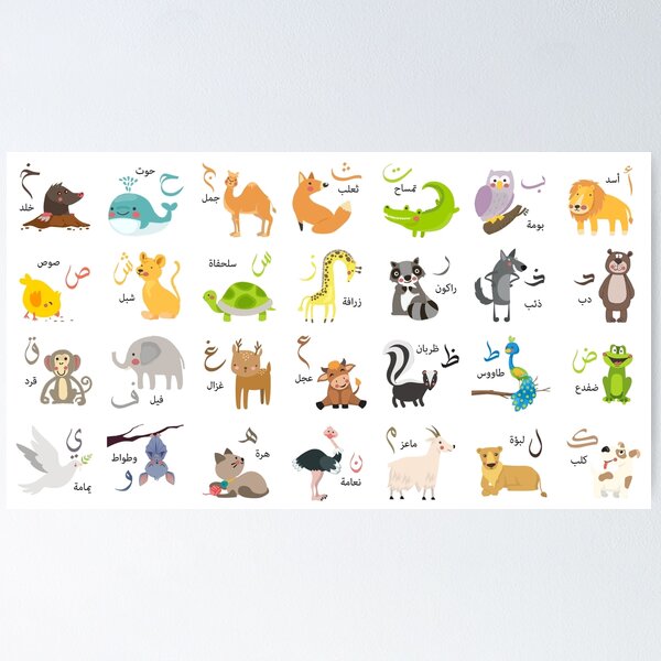 Citatplakat Poster - A3 - Alphabet Poster With Animal