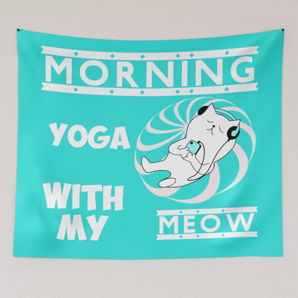 Item preview, Morning Yoga With My Sleeping Meow designed and sold by TeesFashion.