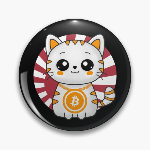 Item preview, Kawaii Bitcoin Cat HODL Crypto Coin Japanese Sunset designed and sold by ThreadsNouveau.