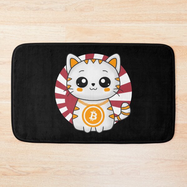 Item preview, Kawaii Bitcoin Cat HODL Crypto Coin Japanese Sunset designed and sold by ThreadsNouveau.